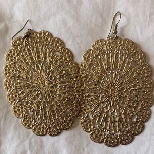 Vintage gold costume statement earrings
